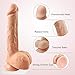 Realistic Dildo Automatic G spot Vibrator with Suction Cup for Women Hands-Free Sex Fun, Treediride Heating Silicone Vibrant Penis Sex Toy Rechargeable Anal Vibrator for Orgasm (7 Inch)