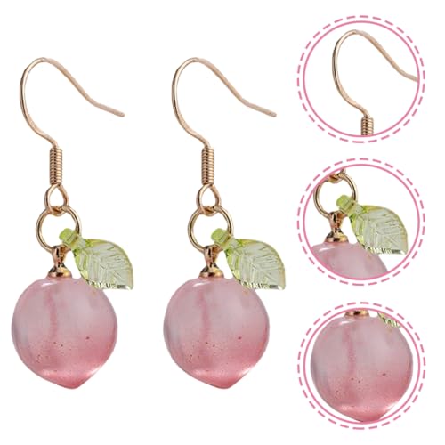 Boucles d'oreilles de forme de pêche en design numérique avec finitions mignonnes - 3