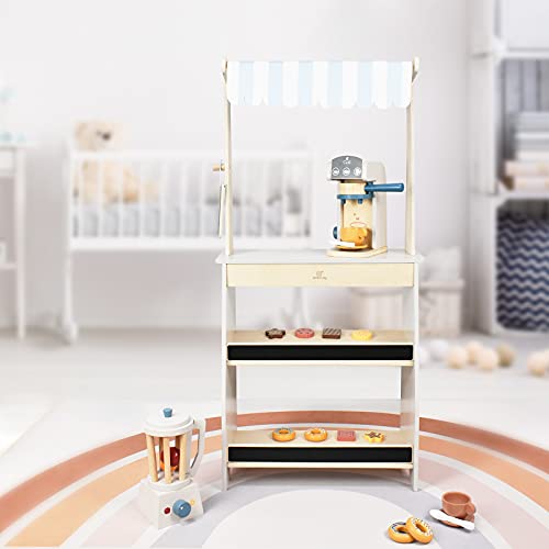 Little Log Kaufladen Marktstand Kleiner, Lebensmittelgeschäft Spielset Marktstand, Kinderspielzeug aus Holz Marktstand… – Bild 8