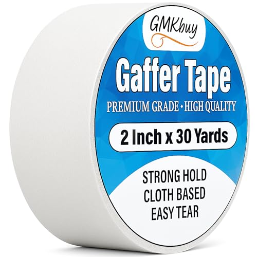 Image of 2 in x 30 Yd White Gaffers Tape - Heavy Duty, Non-Reflective, Easy to Tear, Waterproof Matte Gaffer Stage Tape - Gaff Cloth Tape for Photography, Filming Backdrop & Production