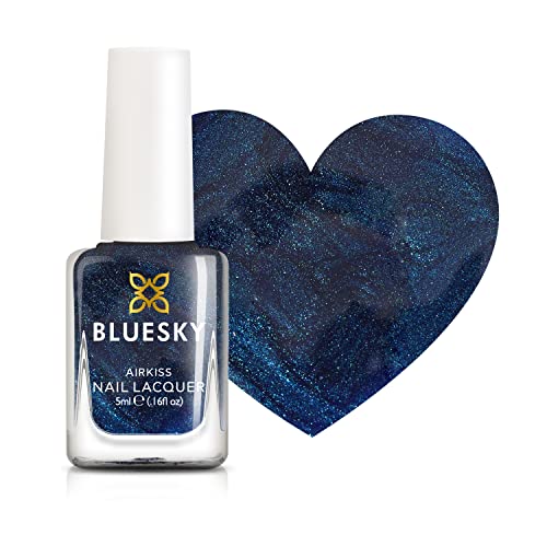 Bluesky True Blue - Esmalte de uñas infantil, inodoro, con base de agua, no tóxico y fácil de quitar, 5 ml, color azul marino