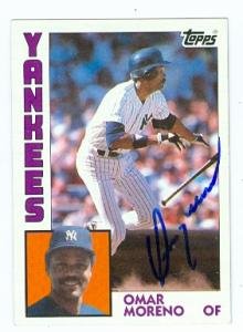 Sports MemorabiliaOmar Moreno autographed baseball card (New York Yankees) 1984 Topps #16