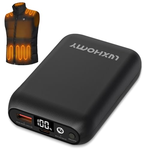Heated Vest Battery Pack, 16000mAh 7.4V Compact Power Bank...