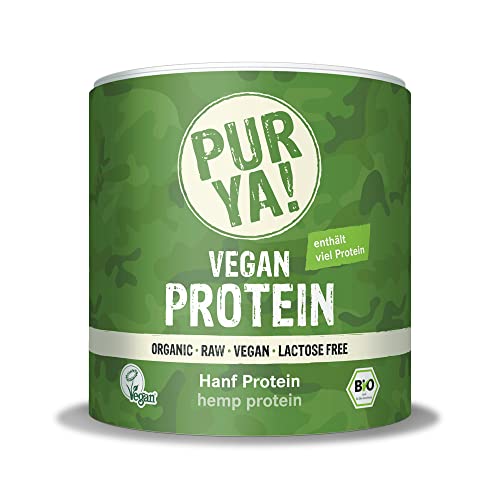 PURYA! POUDRE DE PROTEINES DE CHANVRE BIO, pour smoothies, shakes, salades ou mueslis, protéine végane pour se muscler et garder la ligne, végane et sans lactose, 250 g Cover