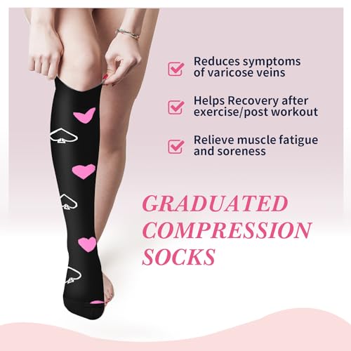 Compression Socks for Women & Men 6 Pairs is Best Supportive Knee High Stockings for Circulation, Travel, Nurses3