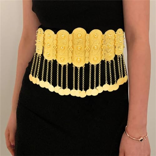 Golden Coins Metal Belt India Belly Dance Moroccan Waist Chain Afghan Turkish National Dress Body Jewelry For Women2