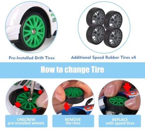 Image of Stunt Tires Racing CAR 1:12 Remote Control Stunt Plastic Rc Car with Hand Sensor Watch Twisting Vehicle Toy for Kids (mini Drift 2), Multicolor