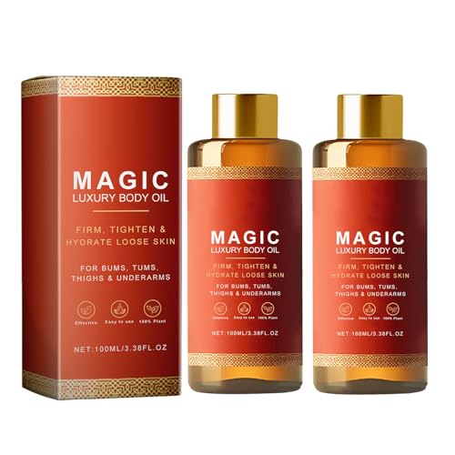 Straff Magic Kroppsolja 100 ml, Magical Luxury Body Oil, lyfter kroppsolja uppstramande, fukt och näringsrik, förbättrar elasticiteten brun body oil