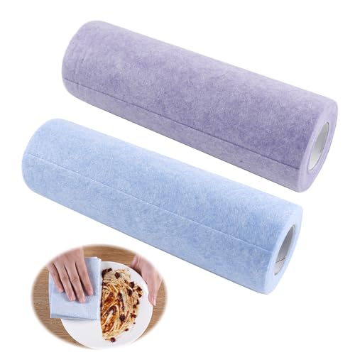 QINGYIWL 2 Rollo de Bayetas Microfibra, 40 Unidades 25 X 25 cm Paños de Microfibra Rasgable, Trapos Reutilizables para Casa, Cocina y Coche