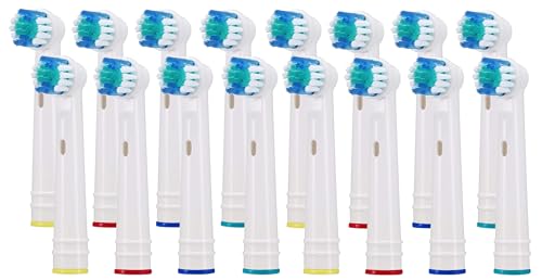 Cabezales de repuesto para cepillos de dientes eléctricos, compatibles con Oral B Braun Clean New (paquete de 16)