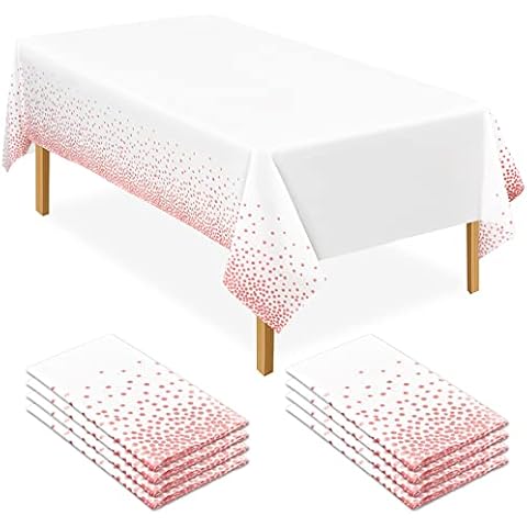 Manteles Desechables de Oro Rosa para Fiestas Cover
