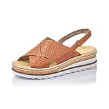 Rieker V79B4 Damen Sandalen,Keilsandalen,DA-SandalenKeilsandaletten,Keilabsatz,Sommerschuh,bequem,flach,Damenschuhe,Frauen,braun/cayenne / 25(braun)