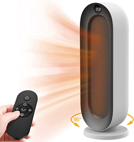 PBDEW Calentador de Ventilador de cerámica Calentador eléctrico silencioso de Ahorro de energía 2000 vatios, Calentador eléctrico móvil oscilante de 90 ° Habitaciones