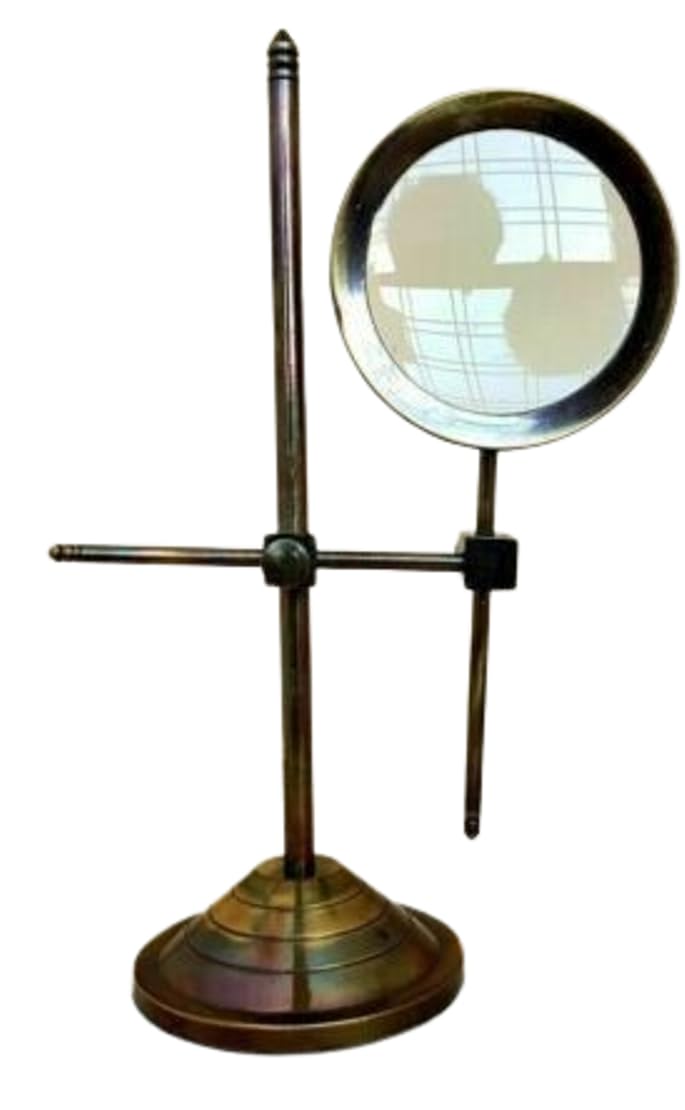 Nautical Magnifying glass Tabletop Vintage Brass Magnifying Glass Adjustable stand Magnifier desktop Antique brass magnifier glass Christmas