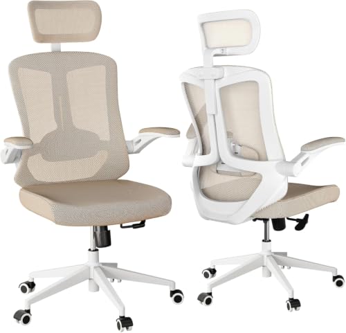 Image of Ergonomic Office Desk Chair High Back Mesh Computer Chair Adjustable Chair | 360 Swivel Adjustable Lumbar Support & Flip-Up Armrests capacity 300 lbs capacity
