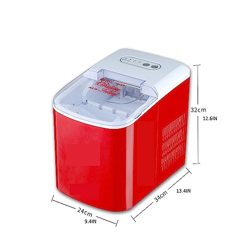 Fabricadora de hielo portátil compacta automática 26kg roja miniatura 2