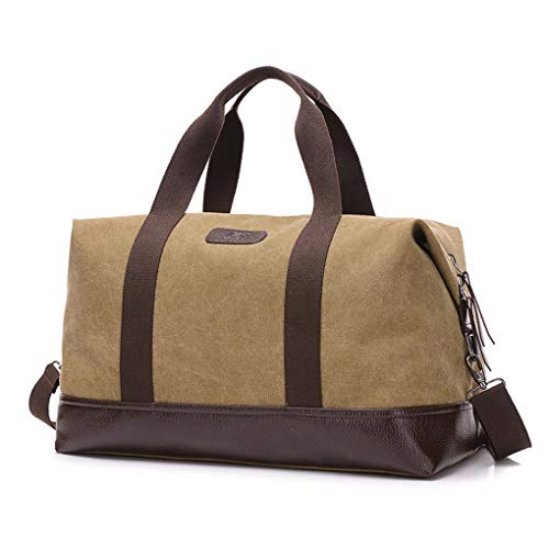 Men Women Canvas Gym Bag Overnight Bag Travel Carry on Duffel Sports Weekend Tote Bags