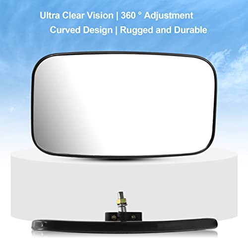 Biqing Forklifts Side View Mirror Rear View Mirror (4 5/8"x8") 360° Adjustable Blind Spot Mirror Rectangle for Tractors Forklifts,2PCS - Image 2