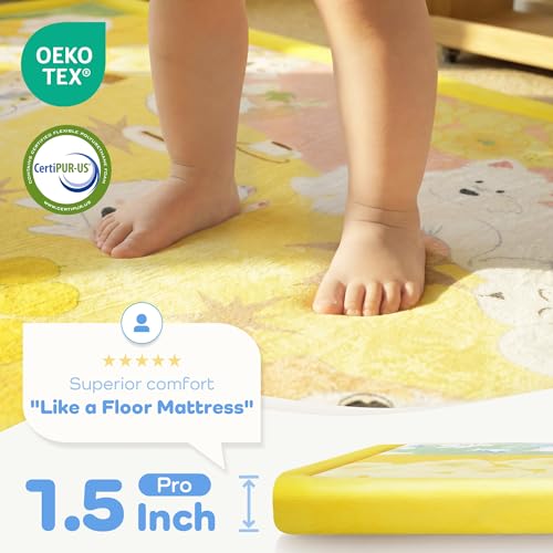 Image of 1.5 inch Thick Baby Floor Play Mat 59x79 Memory Foam Kids Mat(Little Dog)