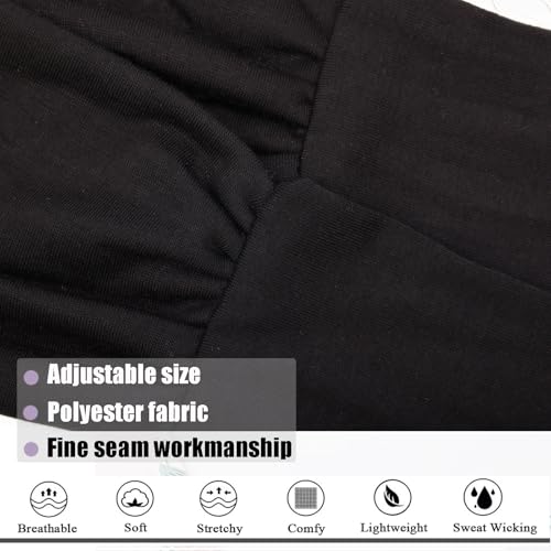 Image of 4 Pieces Knotted Adjustable Headbands for Women Black Headbands Elastic Non-Slip Fashion Hair Bands for Workout Sports Running Yoga