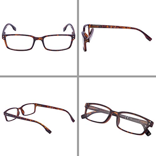 Image of Eyekepper Reading Glasses Women - 4 Pack Comfort Readers Men（2Tortoise-2Black，+1.50）