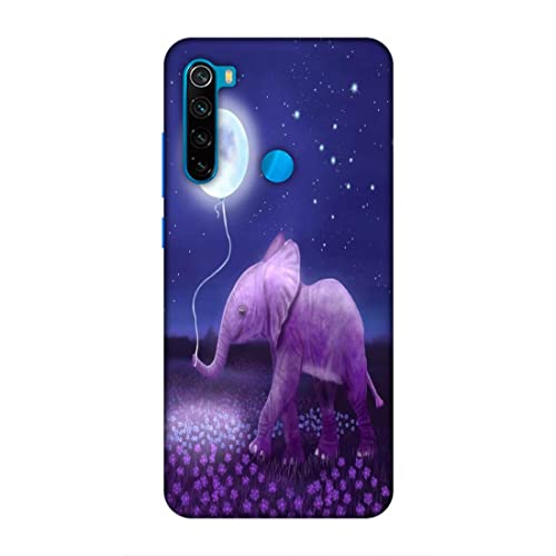 Image of Printed Mobile Back Hard Case Cover for Xiaomi Redmi Note 8 | Animal Love, Cute Baby Elephant, Moon Balloon, Night Love -2200