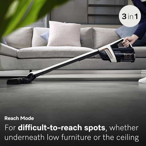 Image of Miele Triflex HX2 Self-Standing Cordless Stick Vacuum Cleaner, 60 min runtime, Lotus White / Rose Gold