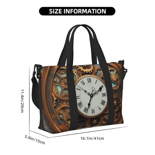 Travel Duffel Bags Personal Item Bag Carry on Luggage Bag Training Handbag Lightweight Waterproof Sports Gym Bag Rusty Steampunk Clock Weekender Bag for Women Men2