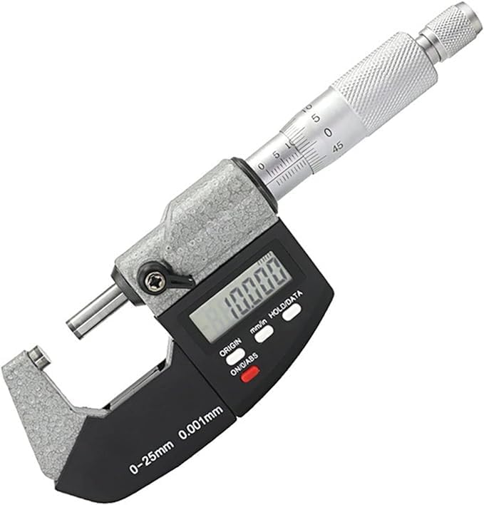 Real Instruments Digital Outside Micrometer Screw Gauge/Electronic micrometer Guage 0-25mm With LCD Display & Carry Case Accurate Measuring Dimensions In Inches & MM With Protective Case (MM-06)