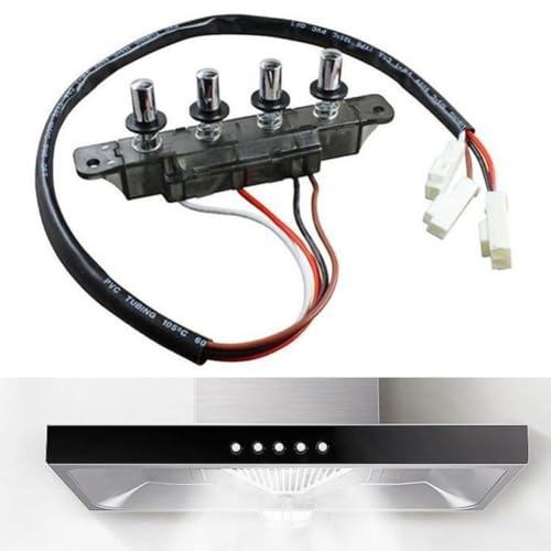 Einfach zu bedienender Schalter für die Dunstabzugshaube, 5 Tasten Bereich Haube Controller Schalter, für herkömmliche Haubenaufzuglüfte mit entweder fünf Knopfen, Polypropylen, Schwarz ﻿