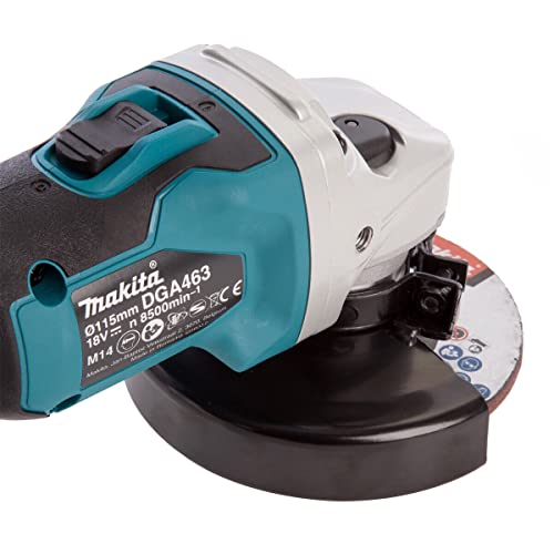 Makita DGA463Z 18 V bürstenloser 115 mm Winkelschleifer mit 2 x 5,0 BL1850, 1 x DC18RC – Bild 7