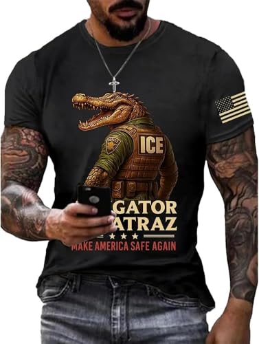 Alligator Alcatraz Tshirt Men Foxtrot Delta Tango T Shirt Black