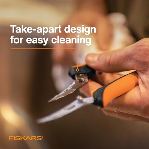 Image of Fiskars 6 inch Curved Micro-Tip Pruning Snips, Garden Scissors For Tight Spaces, Curved (Pack of 6)