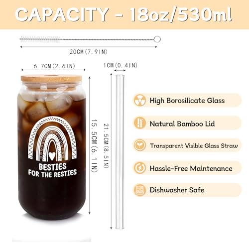 Save 15% on ANOTION Bestie Friendship Glass Mug - Perfect Sister Gift - Image 2