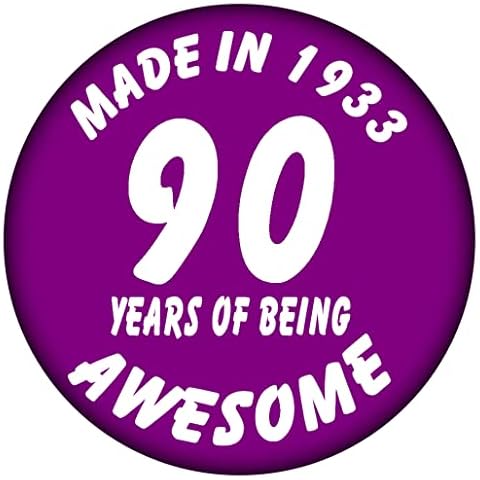 > 90th Birthday Badge - Made in 1933-90 Years of Being Awesome Badges in 2023 Cover