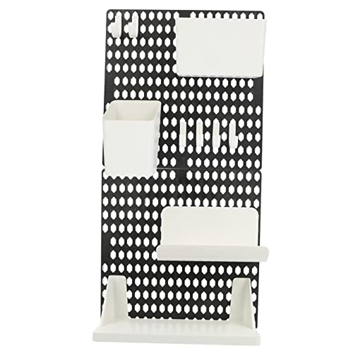 Levemolo Pegboard Storage Organizer Plastic Pegboard Kit Easy to Install Adhesive Hooks Storage Shelves White