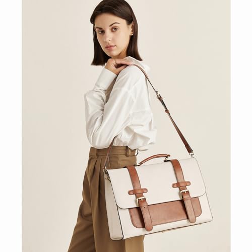 CLUCI Briefcase for Women Leather Laptop 15.6 Inch Business Ladies Work Computer Tote Bags2