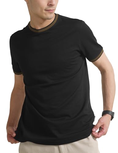 Image of DAMENSCH Statement Pique Textured Tshirt for Man, Thermoregulating, Tonal Rib T Shirt for Men Stylish, Sustainable Recycled Fabric Men T-Shirts