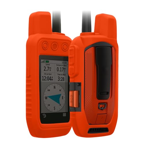 kwmobile Étui Compatible avec Garmin Alpha 200i / Alpha 300i - Housse de Protection en Silicone pour Navigateur GPS Pédestre - Orange