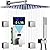 AYIVG Brushed Nickel Shower System with 4 PCS Body Spray Jets 12 Inch LED Wall Mount Shower Faucet Sets 3 Way Temperature Display Brass Rough in Valve System Included Trim Kit