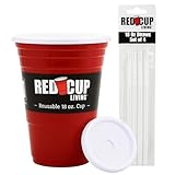 Red Cup Living 18Oz Tumbler Cup with Lid & Straw Insulated Reusable Plastic Drinking Glasses, Summer Cup, Beer Stein, Travel Coffee Tumbler for Hot & Cold Drinks, Water Container