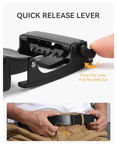 CHAOREN 1.5" Nylon Ratchet Belts for Men - Adjustable Casual Work Belt with Slide Buckle - Trim to Fit4