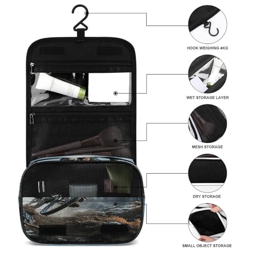 Trousse de toilette de voyage à suspendre imperméable en polyester - 6