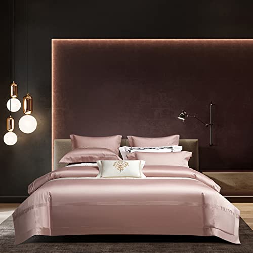 Juego de ropa de cama de algodón de doble hebra de cuatro piezas de algodón de fibra larga (color: C, tamaño: 200 x 230 cm) (D 220 x 240 cm)