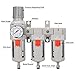 NANPU Three Stage Air Drying System - 5 Micron Particulate Filter, 0.5＆0.01 Micron Coalescing Filters, Air Pressure Regulator Combo - 0-150 psi Gauge, Semi-Auto Drain, Metal Bracket (1/2