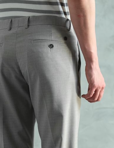 Image of Arrow Men's Tapered fit Textured Trousers