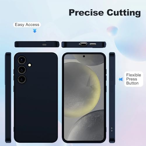 Image of Back Cover for Samsung Galaxy S24 5G | Full Camera Protection | Premium Liquid Silicon Case | Flexible Bumper Case for Samsung Galaxy S24 5G (Dark Blue)