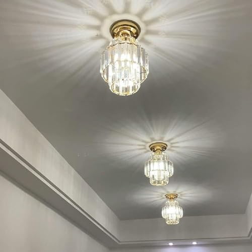 Plafonnier moderne en cristal doré résolvant le manque de clarté