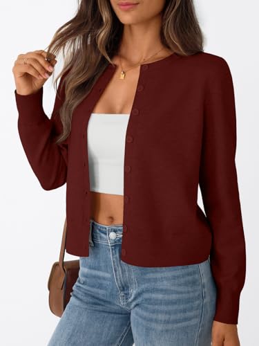 Image of Trendy Queen Lightweight Cardigan Sweaters for Women 2026 | Soft Knit Button-Down, Classic Fit Open-Front Layering Piece for Fall, Winter & Office Wear