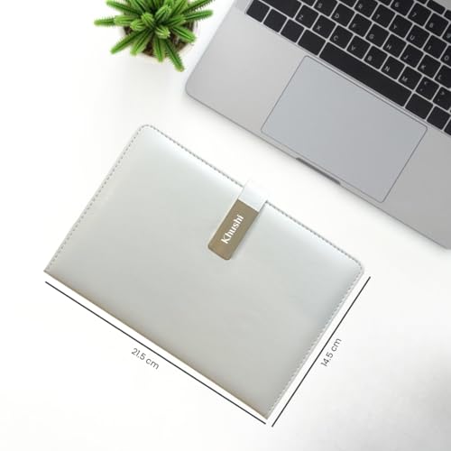Image of Giftana Personalized Diary with Name, Customized Leather Diaries with Magnetic Overlap Lock,192 Pages, Personalised A5 Notebook Diary, Diwali Corporate Gifts for Employee (White)